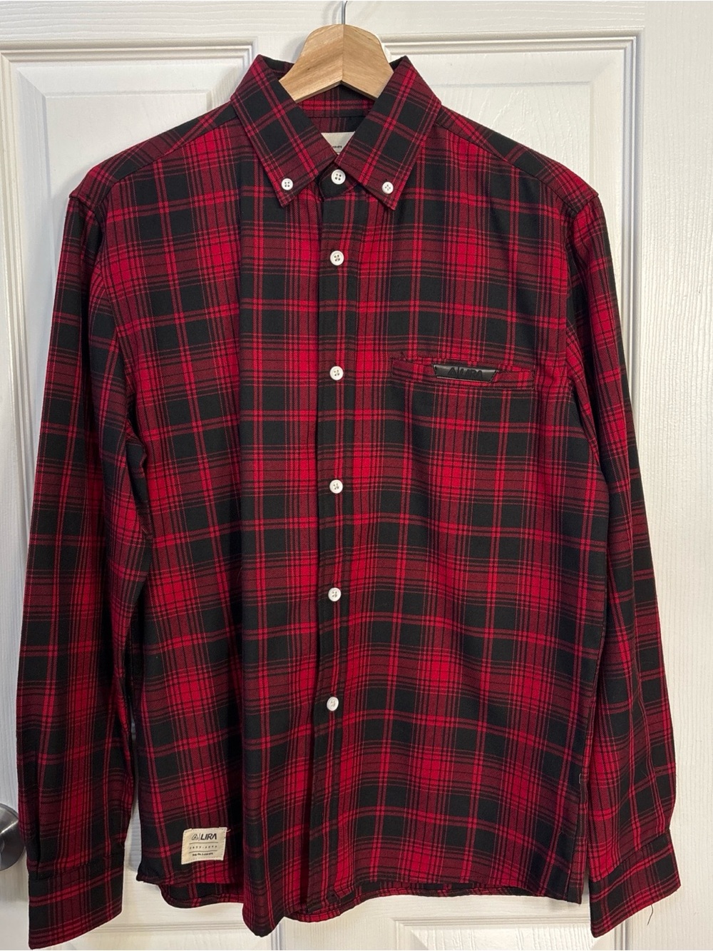 Lira Red and Black Plaid Button-Down Shirt